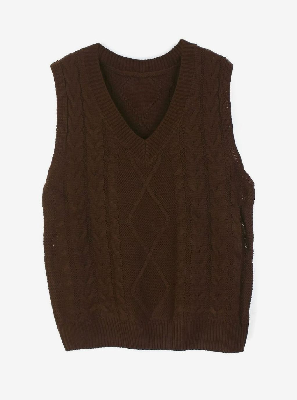 Kimberly | Cozy Oversized Cable Knit V-Neck Sweater Vest