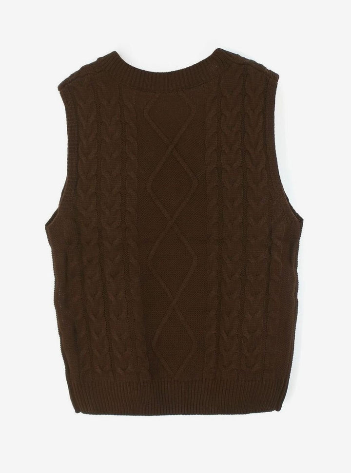 Kimberly | Cozy Oversized Cable Knit V-Neck Sweater Vest