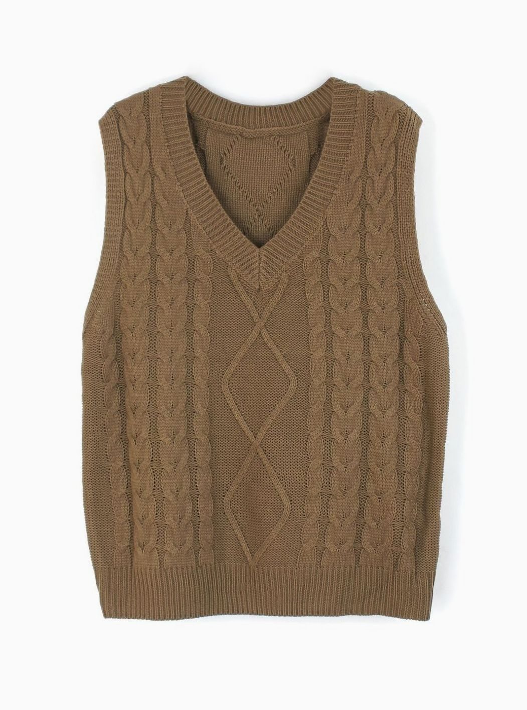 Kimberly | Cozy Oversized Cable Knit V-Neck Sweater Vest