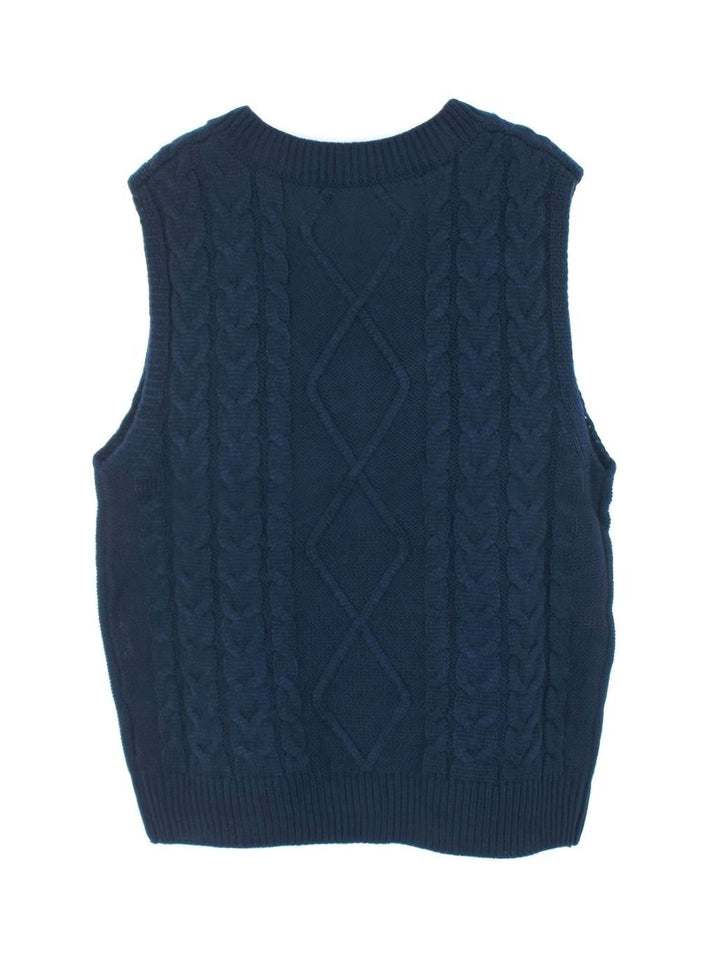 Kimberly | Cozy Oversized Cable Knit V-Neck Sweater Vest