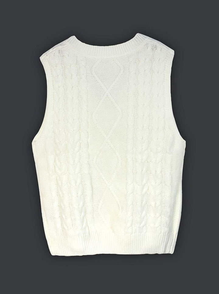 Kimberly | Cozy Oversized Cable Knit V-Neck Sweater Vest