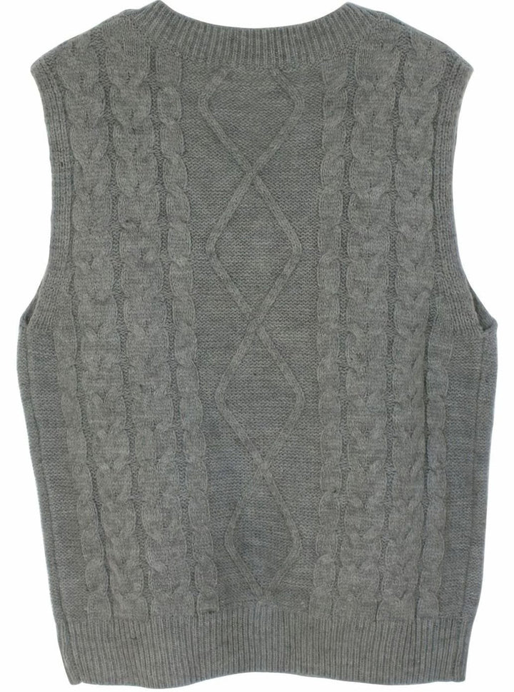 Kimberly | Cozy Oversized Cable Knit V-Neck Sweater Vest