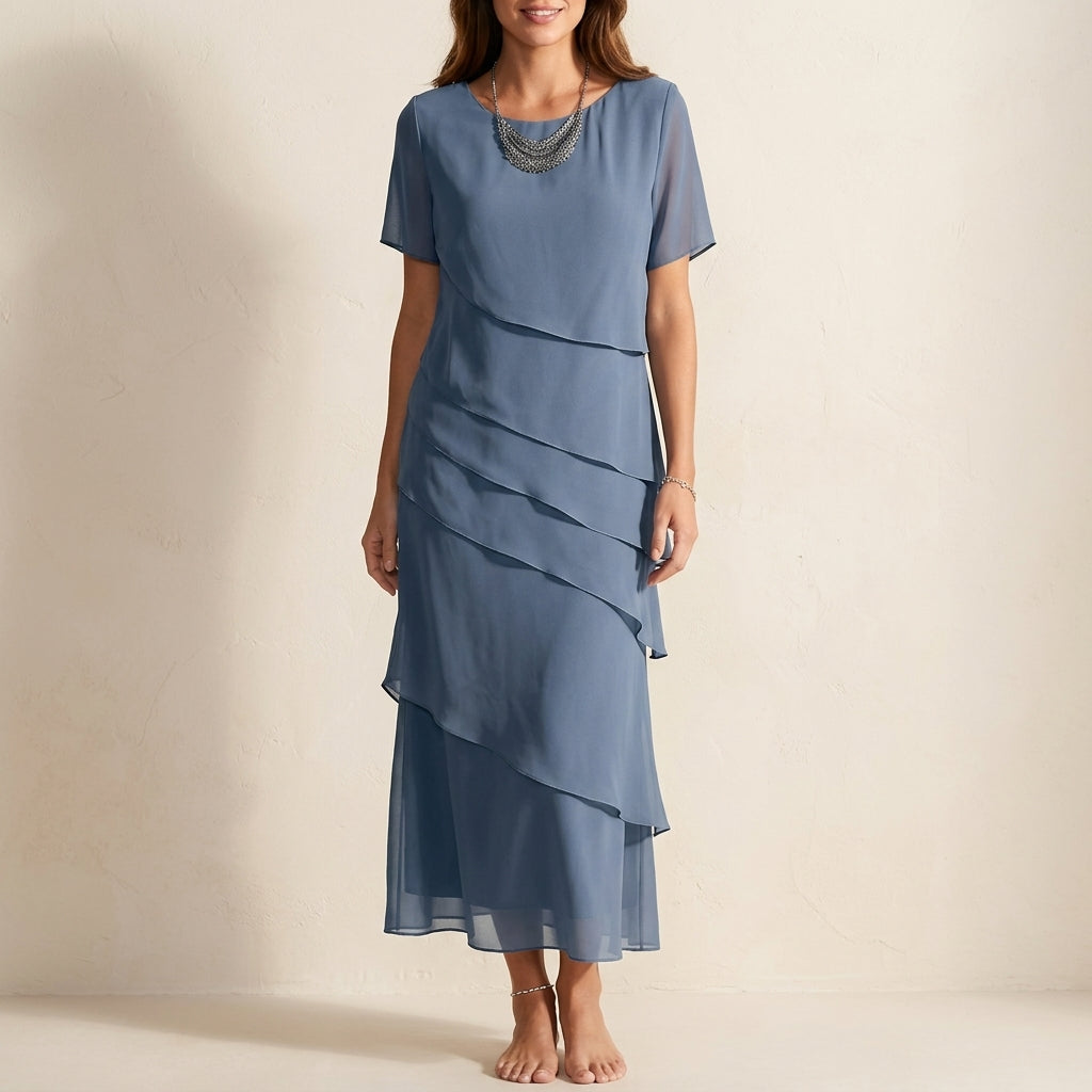 Kimberly | Cozy Tiered Fall Wedding Guest Midi Dress