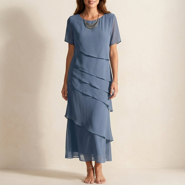 Kimberly | Cozy Tiered Fall Wedding Guest Midi Dress