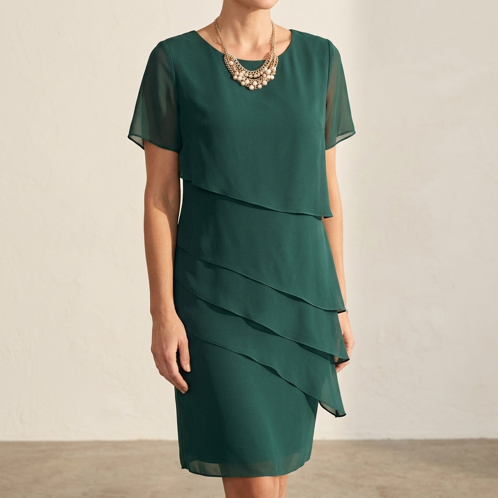 Kimberly | Cozy Tiered Fall Wedding Guest Midi Dress