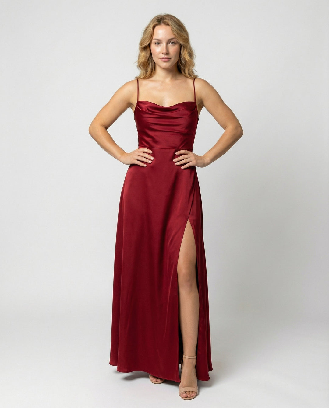 Kimberly | Timeless Cowl Neck Fall Wedding Guest Maxi Dress