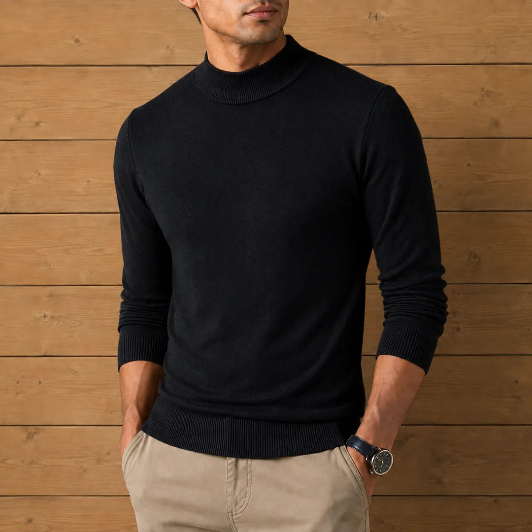 Kyle | Effortless Long Sleeve Mock Turtleneck Sweater