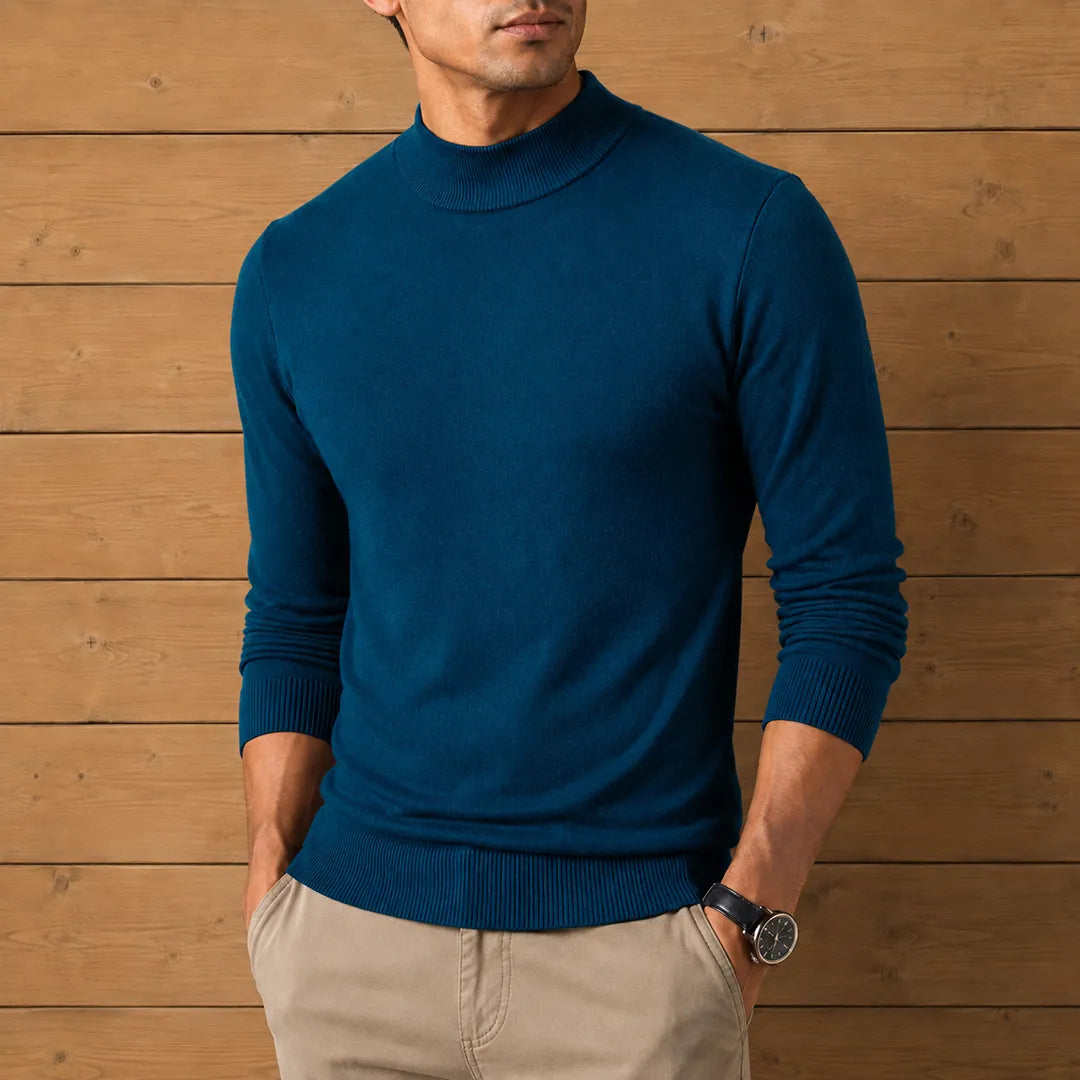 Kyle | Effortless Long Sleeve Mock Turtleneck Sweater