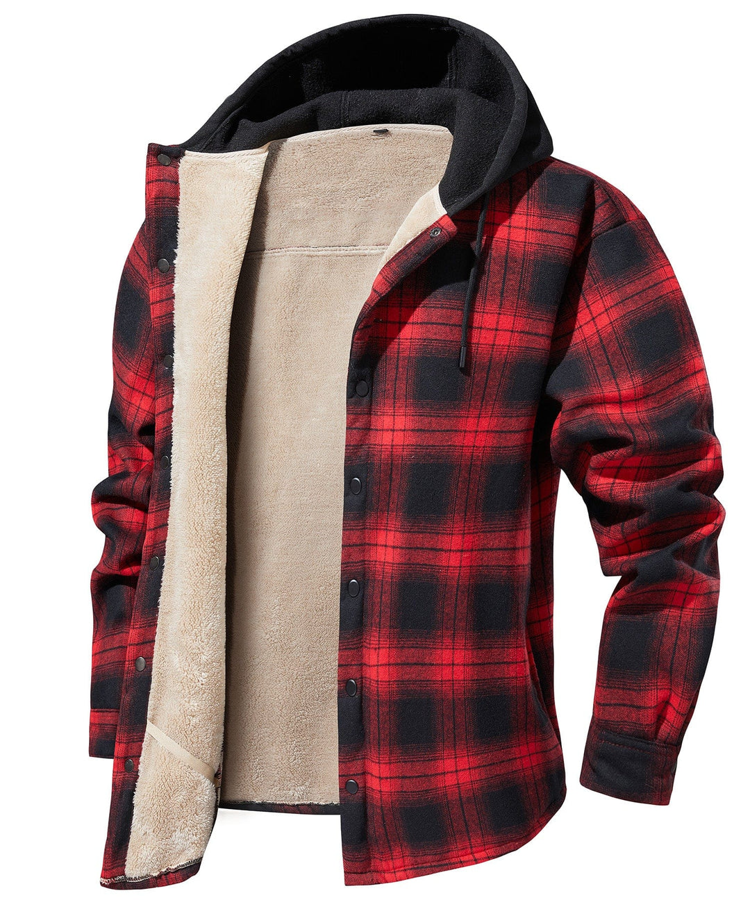 Larry | Classic Sherpa-Lined Hooded Plaid Flannel Jacket
