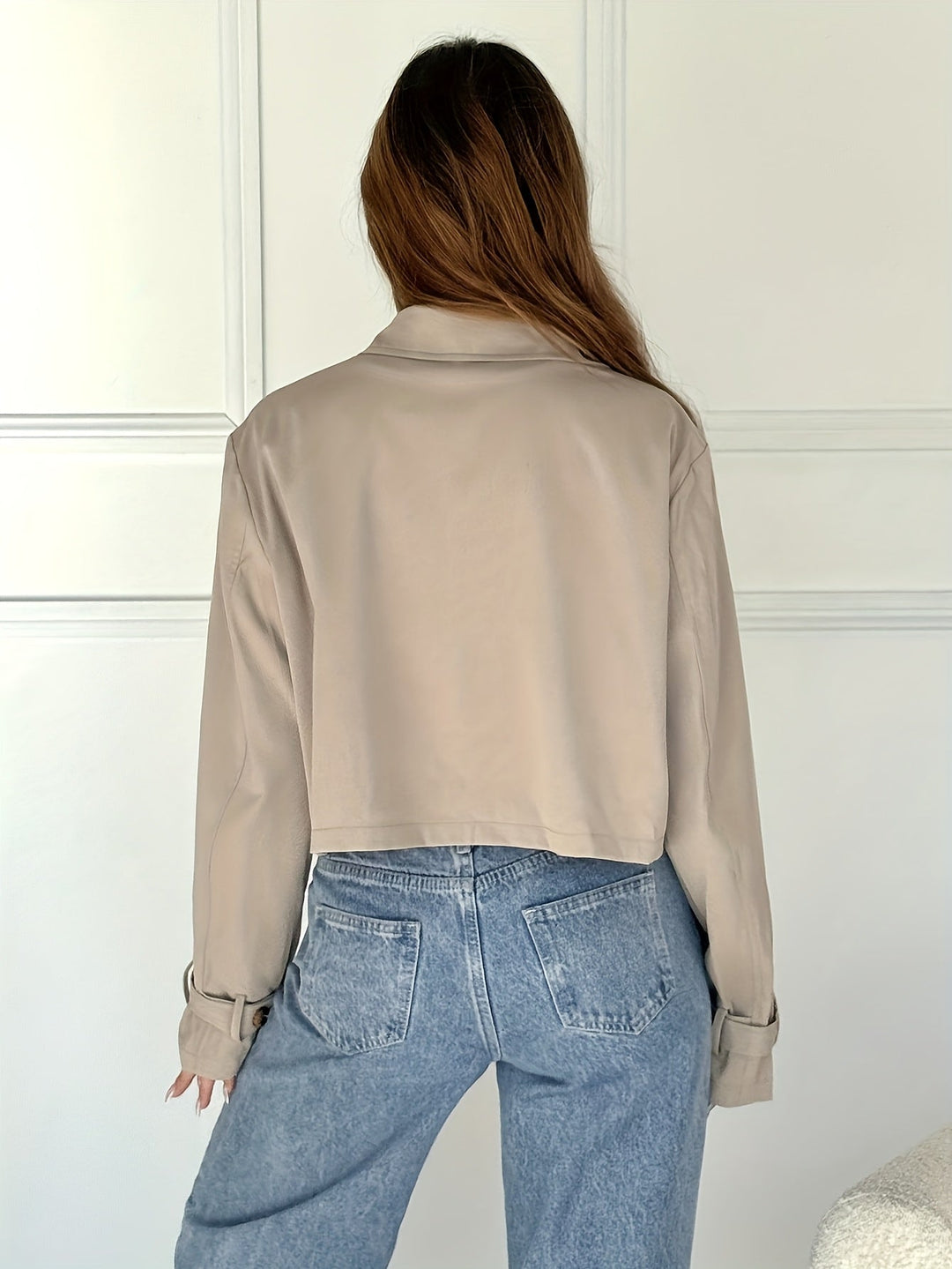 Laura | Cozy Cropped Pea Coat with Notch Lapel