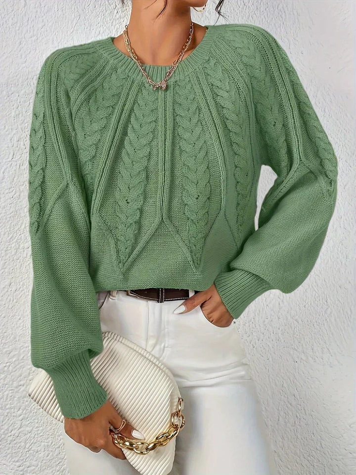 Laura | Refined Womens Chunky Cable Knit Pullover Sweater