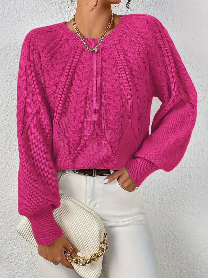 Laura | Refined Womens Chunky Cable Knit Pullover Sweater