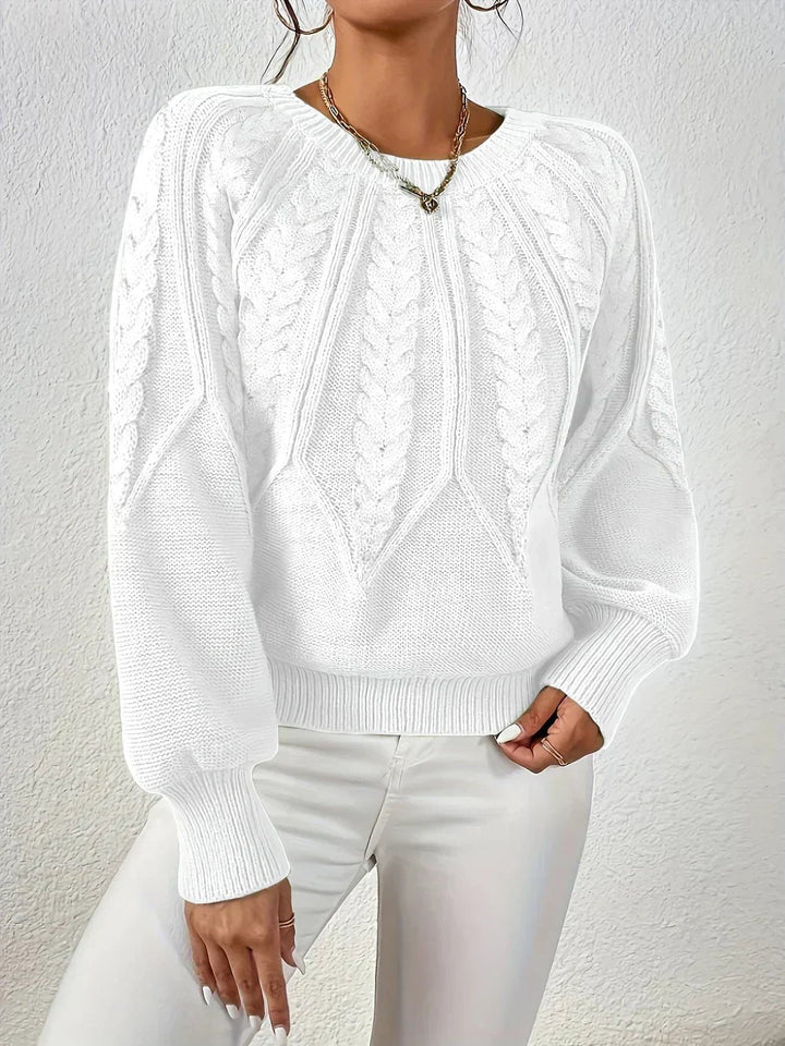 Laura | Refined Womens Chunky Cable Knit Pullover Sweater