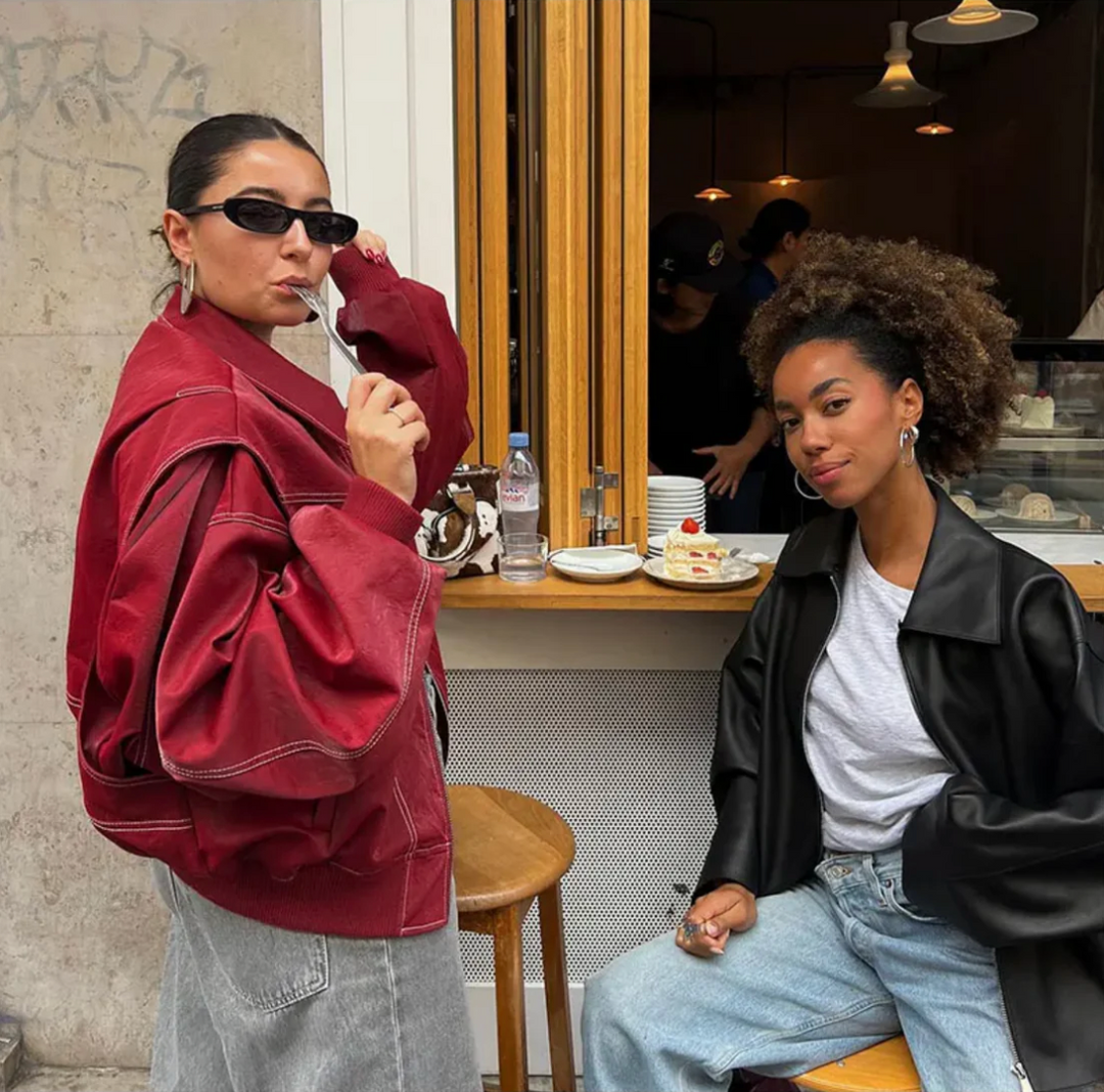 Lauren | Elegant Oversized Bomber Jacket with Ribbed Cuffs