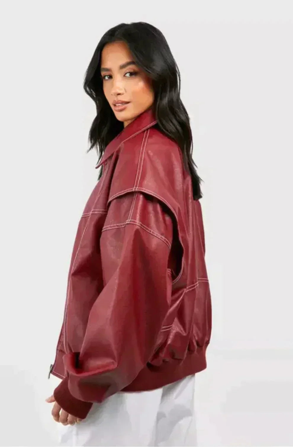 Lauren | Elegant Oversized Bomber Jacket with Ribbed Cuffs