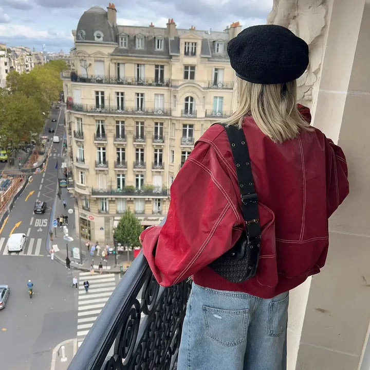Lauren | Elegant Oversized Bomber Jacket with Ribbed Cuffs