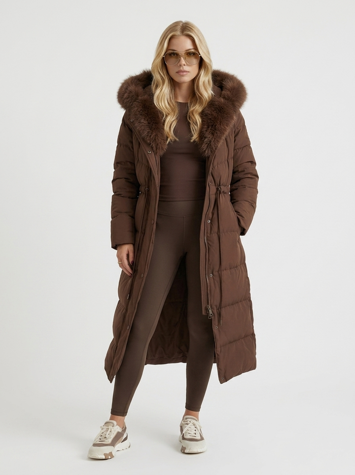 Lauren | Long Hooded Quilted Winter Puffer Jacket