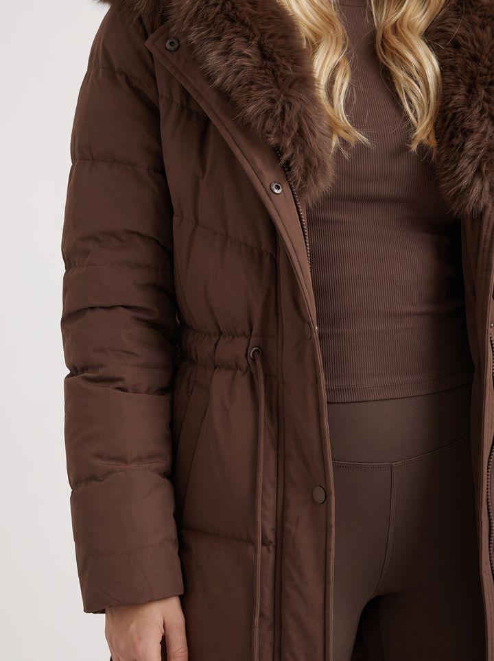 Lauren | Long Hooded Quilted Winter Puffer Jacket