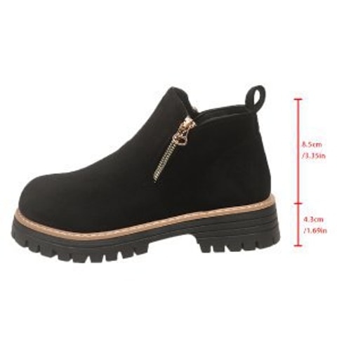 Lauren | Side Zip Lug Sole Platform Ankle Boots