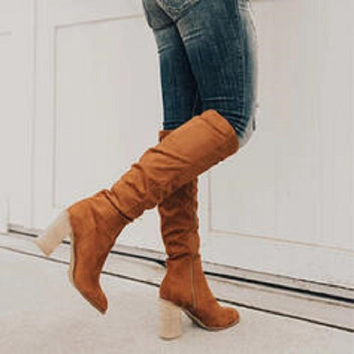 Lauren | Sophisticated Block Heel Knee High Boots