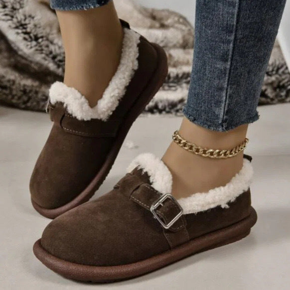 Lauren | Sophisticated Fleece Lined Buckle Strap Slippers