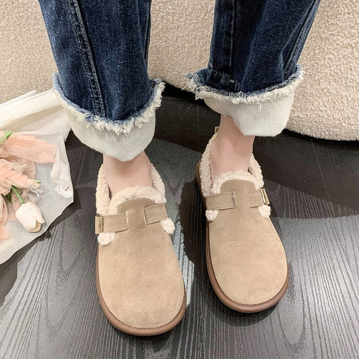 Lauren | Sophisticated Fleece Lined Buckle Strap Slippers