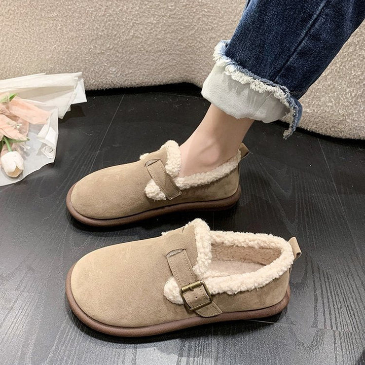 Lauren | Sophisticated Fleece Lined Buckle Strap Slippers