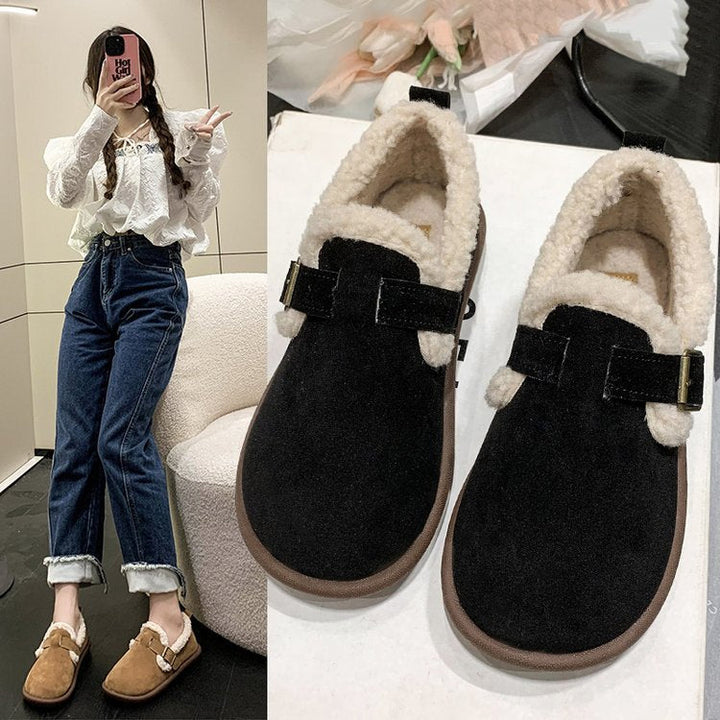 Lauren | Sophisticated Fleece Lined Buckle Strap Slippers