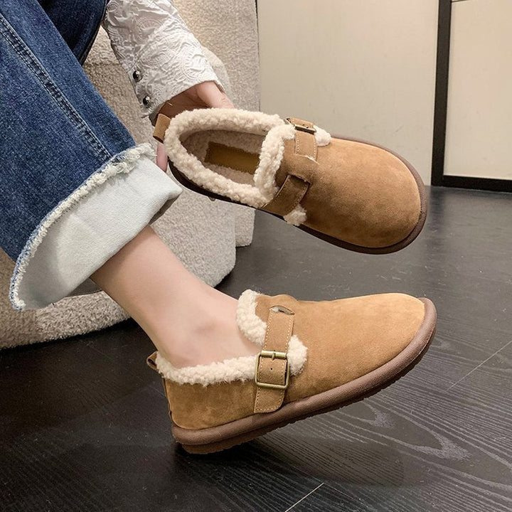 Lauren | Sophisticated Fleece Lined Buckle Strap Slippers