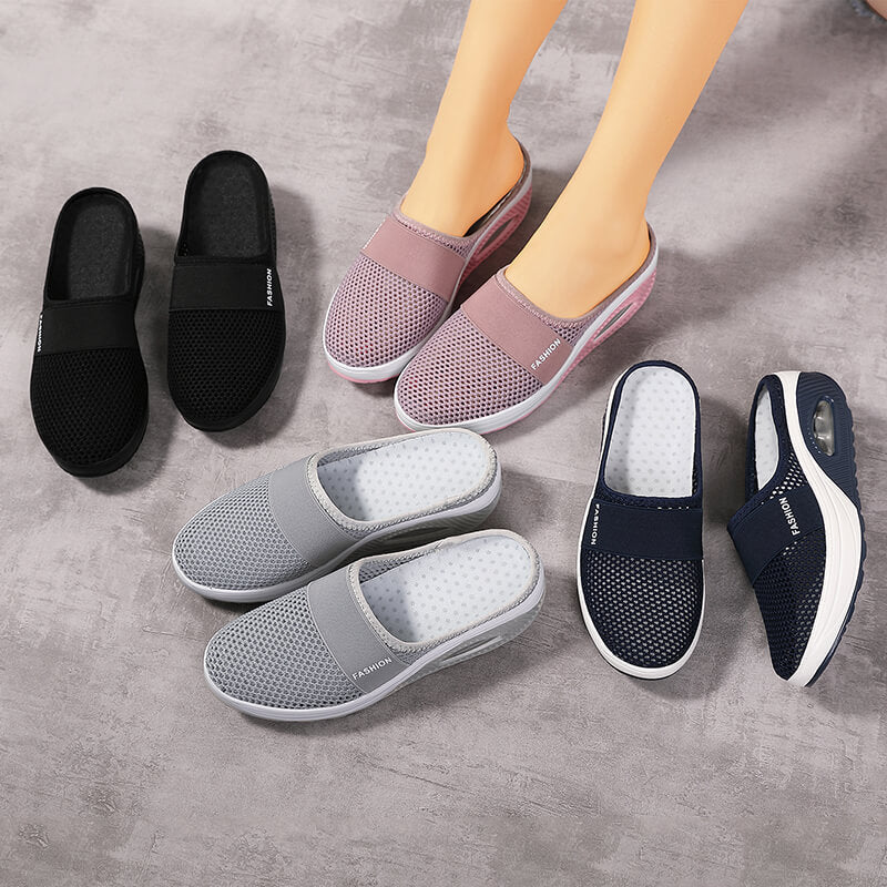 Lauren | Sophisticated Mesh Platform Mule Slippers