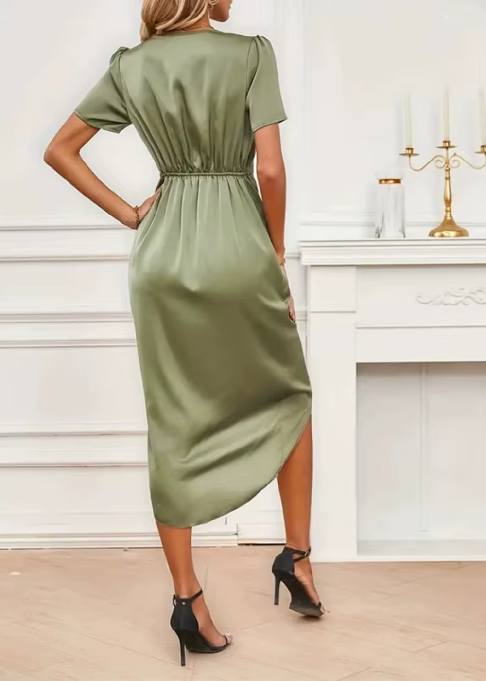 Lauren | Wrap V-Neck Hi-Low Fall Wedding Guest Dress