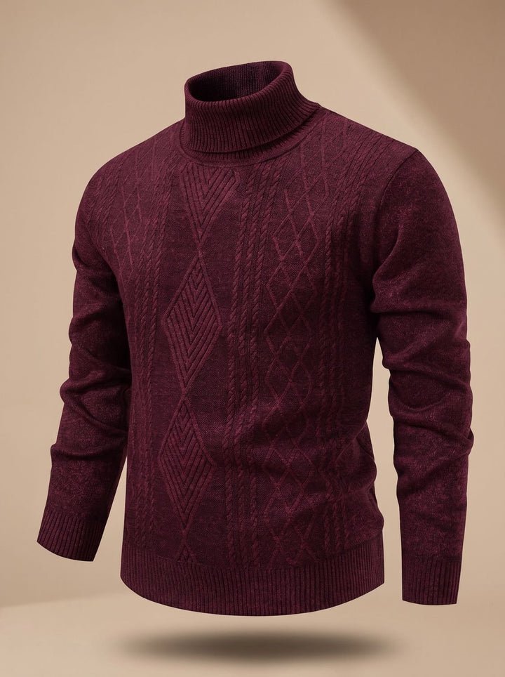 Lawrence | Timeless Cable Knit Turtleneck Mens Sweaters