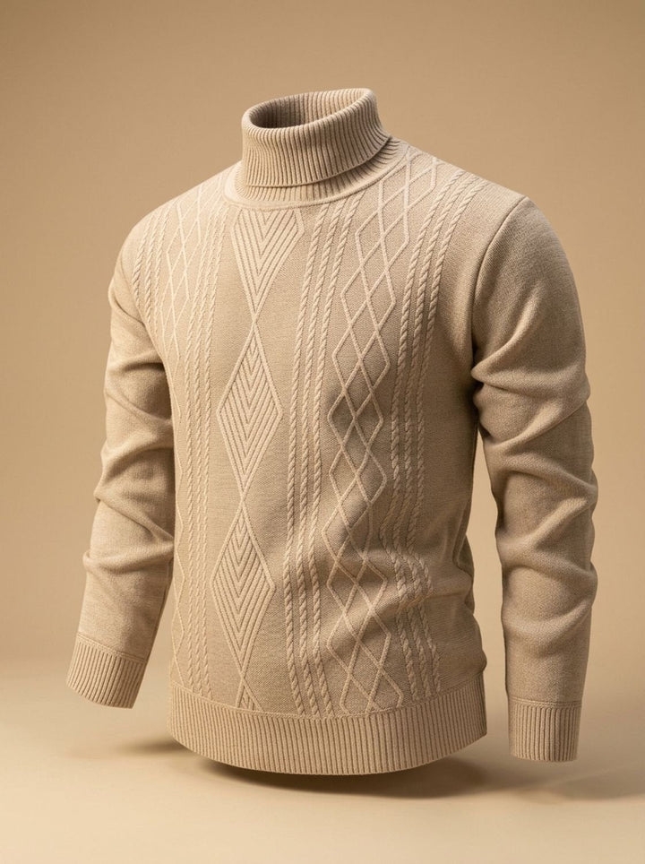 Lawrence | Timeless Cable Knit Turtleneck Mens Sweaters