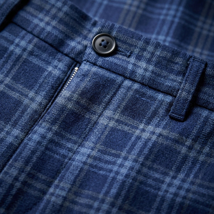Liam | Slim Fit Tapered Plaid Pants