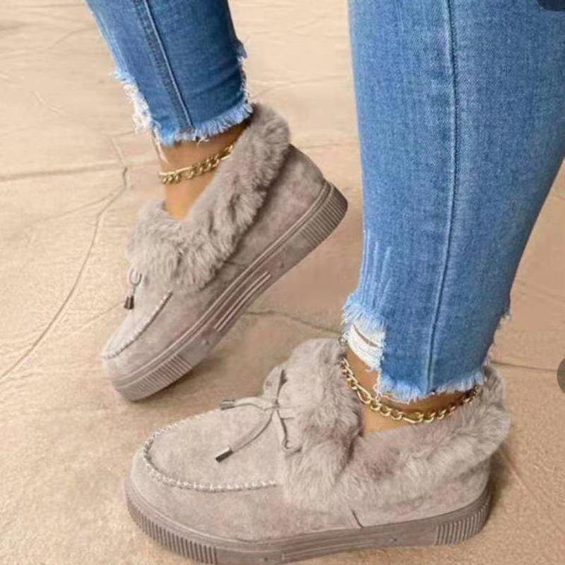 Linda | Relaxed Fuzzy Platform Moccasin Slippers