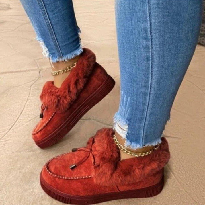 Linda | Relaxed Fuzzy Platform Moccasin Slippers