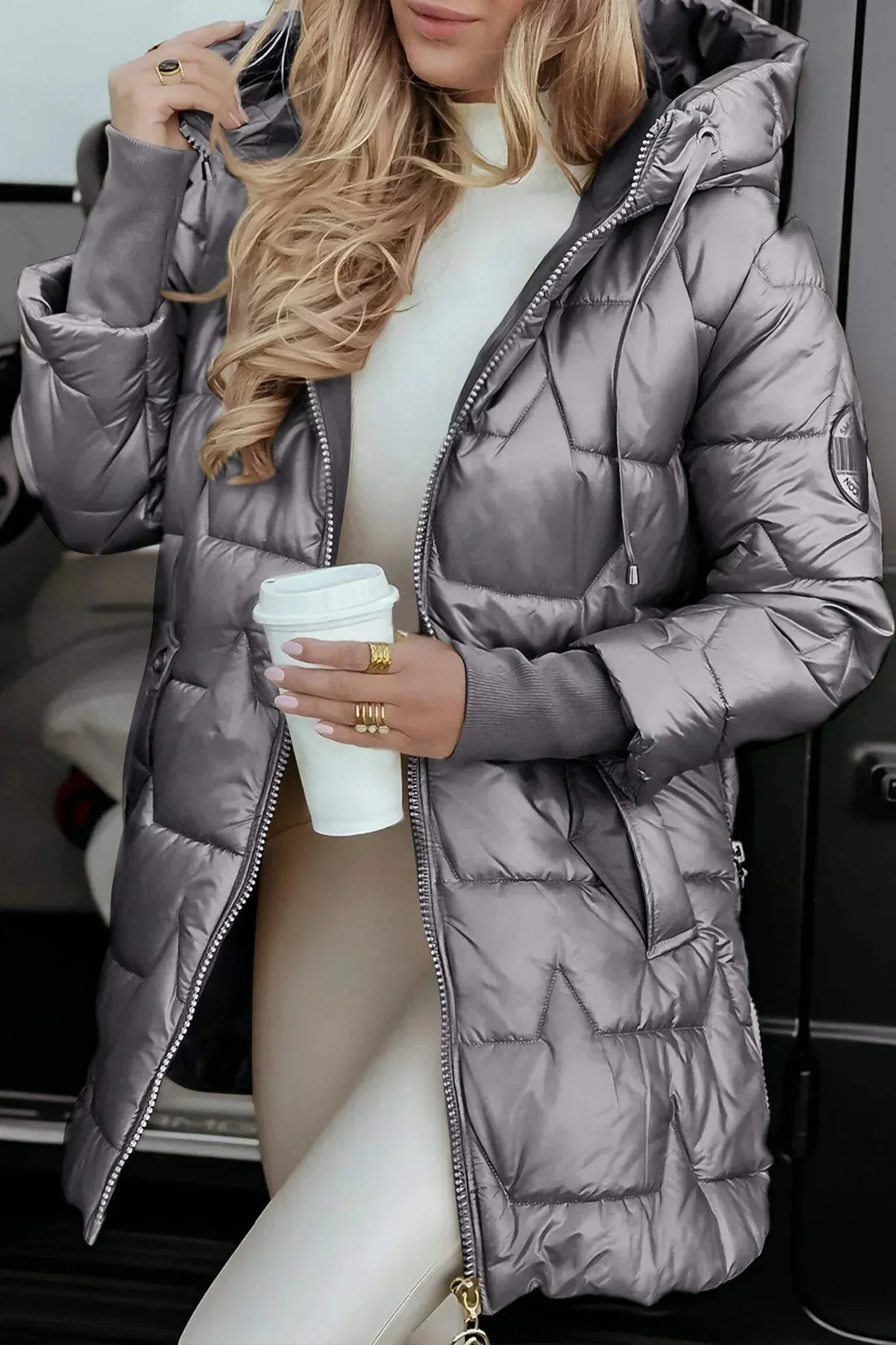 Lisa | Classic Long Hooded Quilted Puffer Jacket