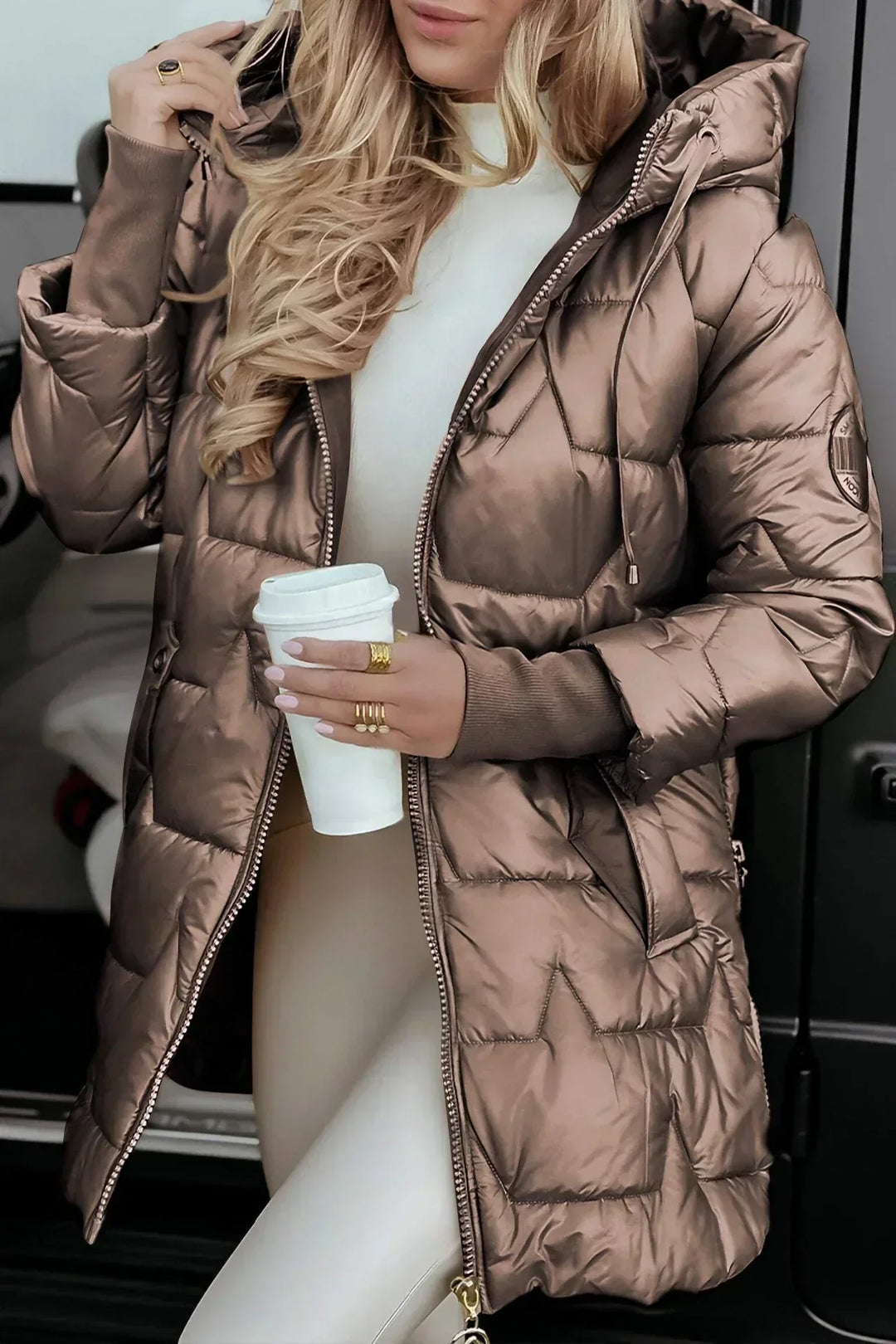 Lisa | Classic Long Hooded Quilted Puffer Jacket