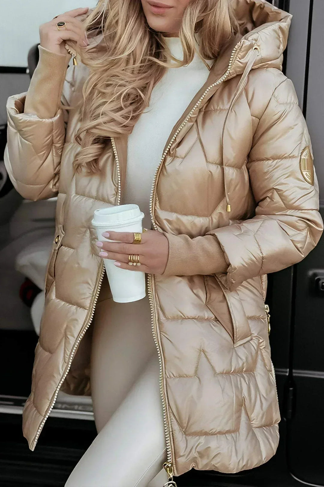 Lisa | Classic Long Hooded Quilted Puffer Jacket