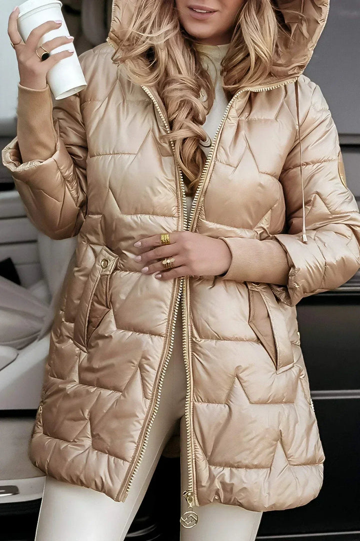 Lisa | Classic Long Hooded Quilted Puffer Jacket