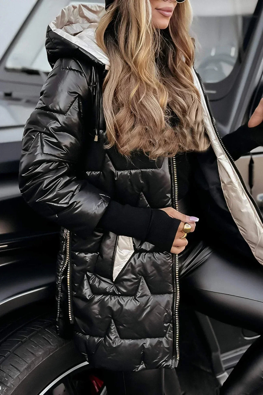 Lisa | Classic Long Hooded Quilted Puffer Jacket