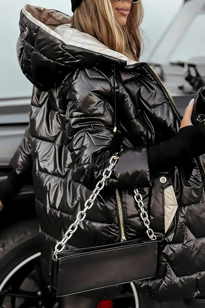 Lisa | Classic Long Hooded Quilted Puffer Jacket