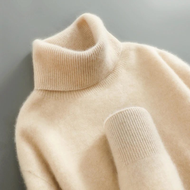 Lisa | Elegant Foldover Knit Turtleneck Sweater