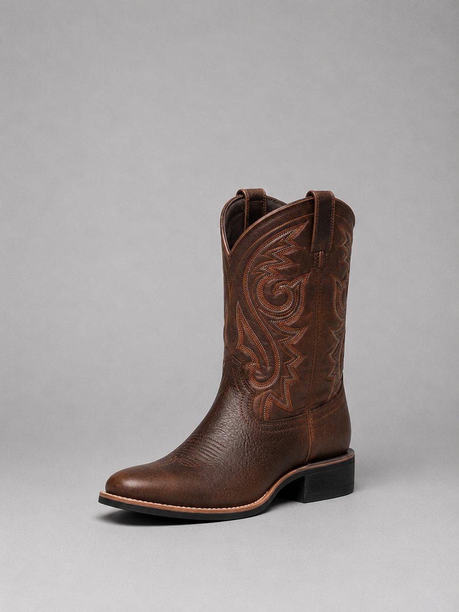 Lisa | Embroidered Block Heel Western Cowboy Boots