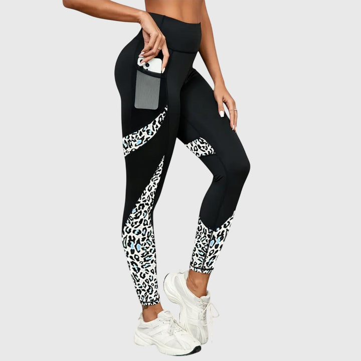 Lisa | Polished High-Waisted Leopard Print Flare Leggings