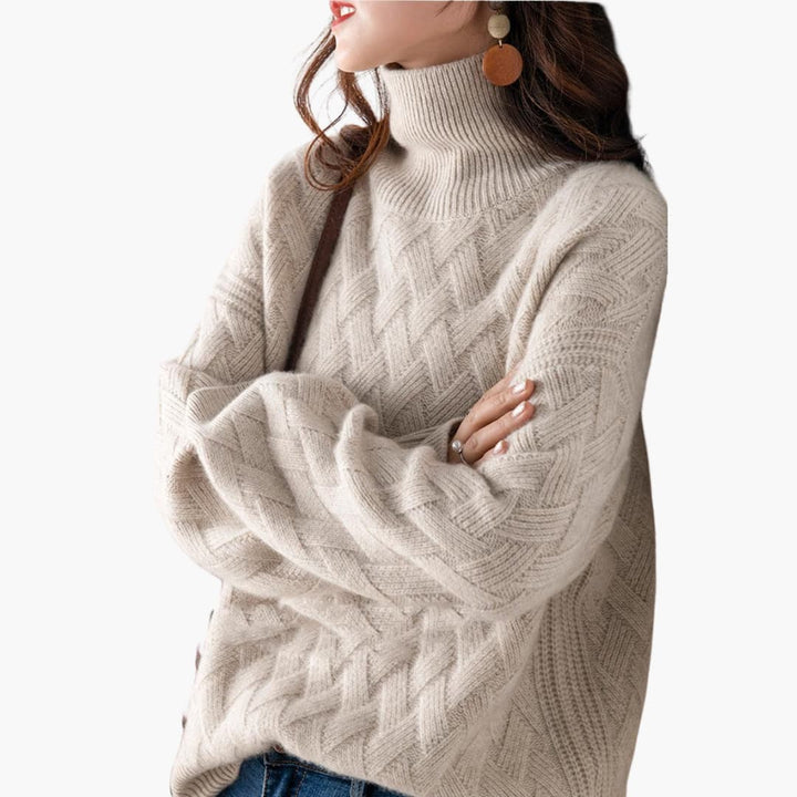 Lisa | Relaxed Oversized Turtleneck Cable Knit Sweater
