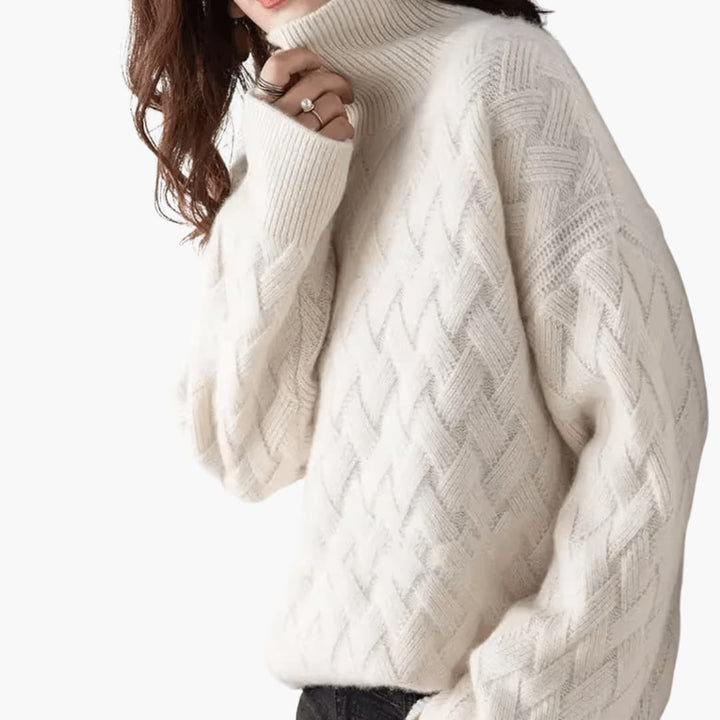 Lisa | Relaxed Oversized Turtleneck Cable Knit Sweater