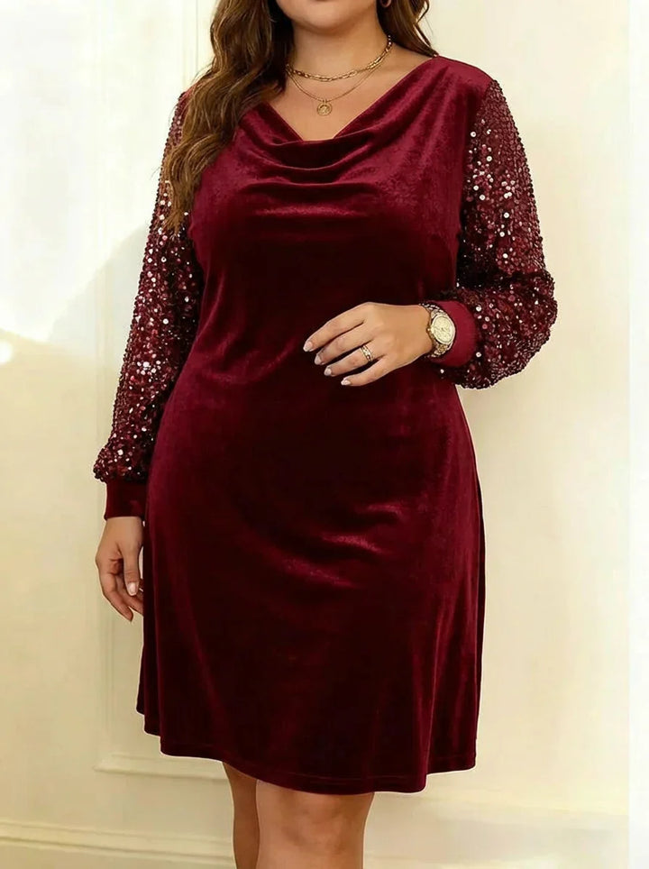 Lisa | Stylish Sequin Sleeve Christmas Party Dress
