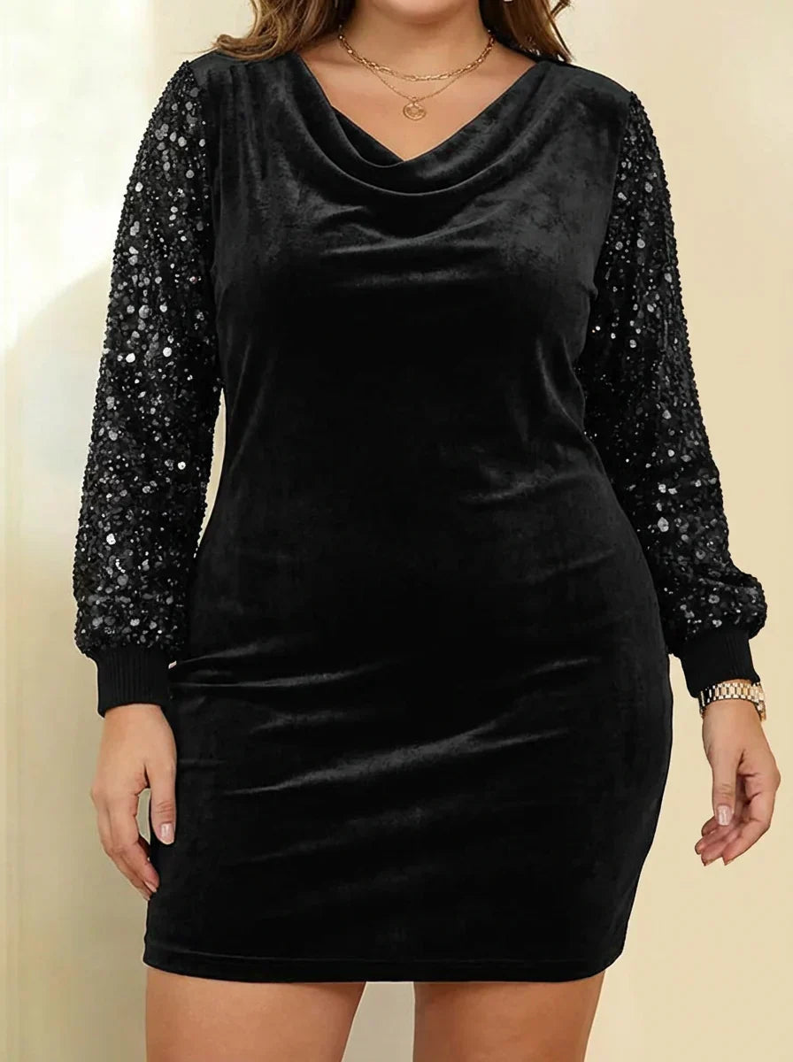 Lisa | Stylish Sequin Sleeve Christmas Party Dress