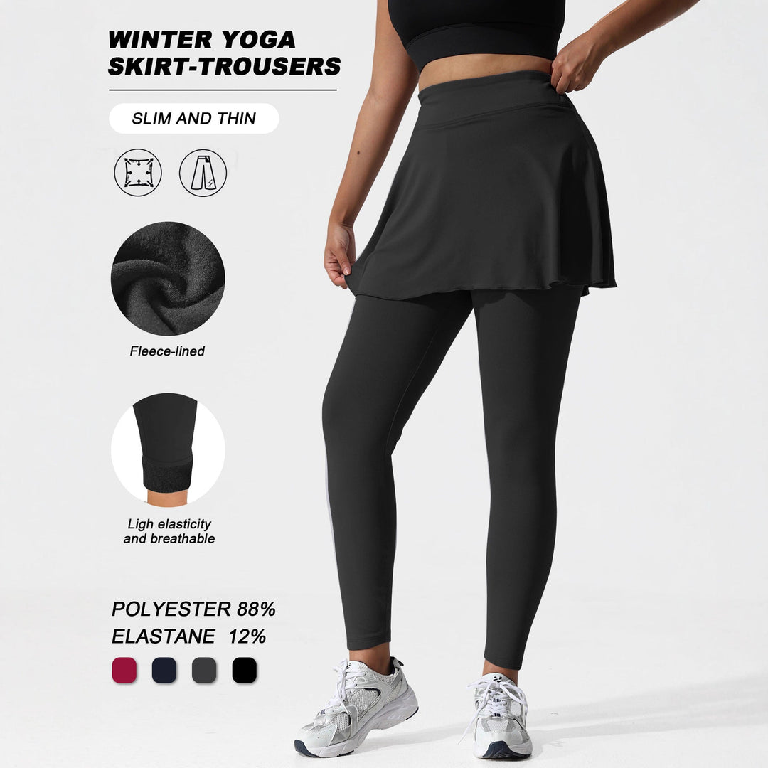 Lori | Chic Fleece Lined Leggings with Attached Skirt